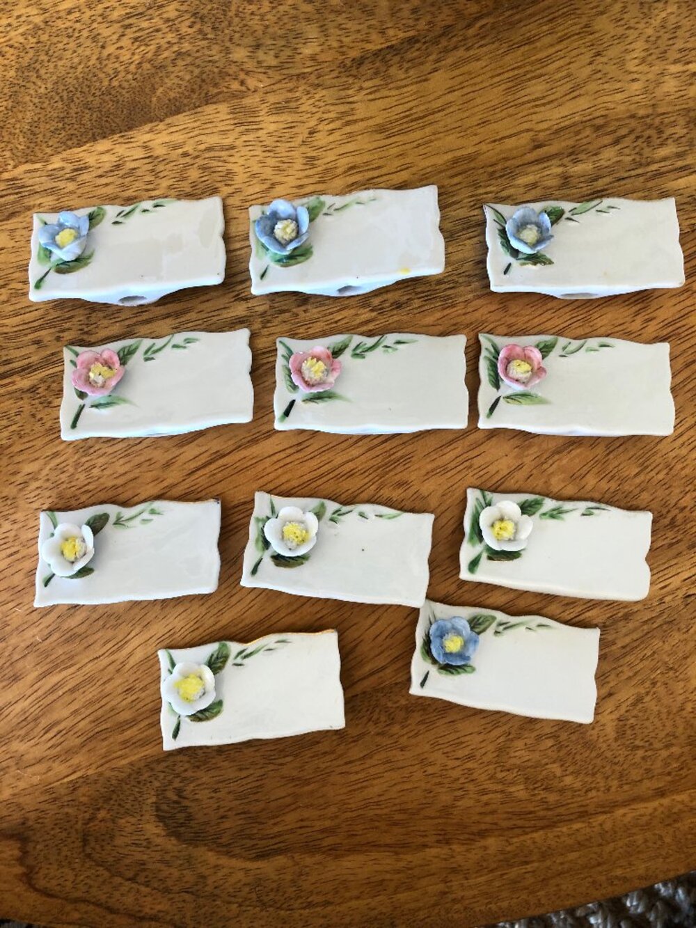 Vintage Shafford Floral 3D Porcelain Reusable Place Card Holders & Menu Board - Picture 7 of 15